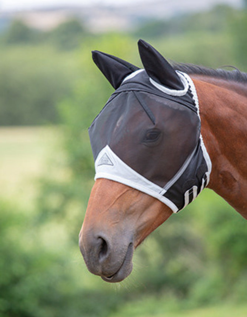 SHIRES FLY MASK FINE MESH W EARS FULL JET BLACK (6662)