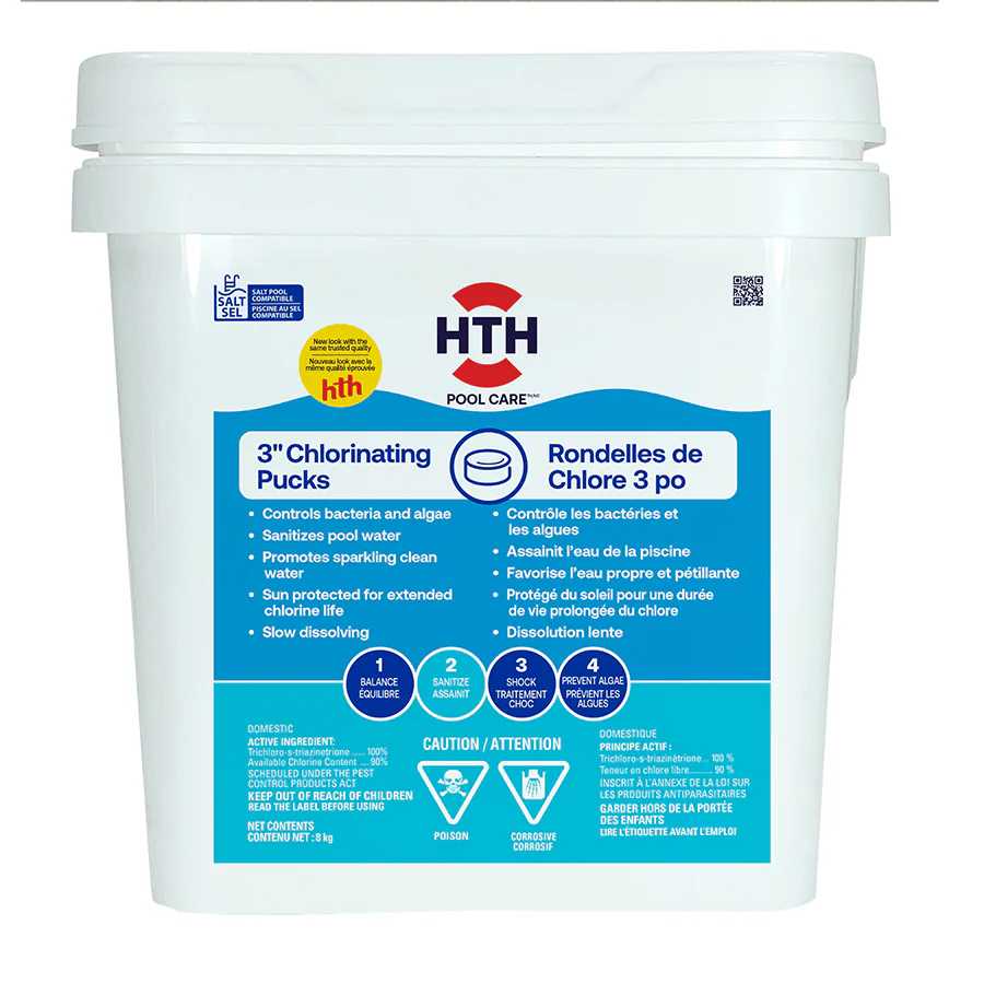 HTH CHLORINATING PUCKS 3" 8KG