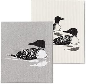 ABBOTT LOONS DISHCLOTH 6.5" X 8" SET OF 2