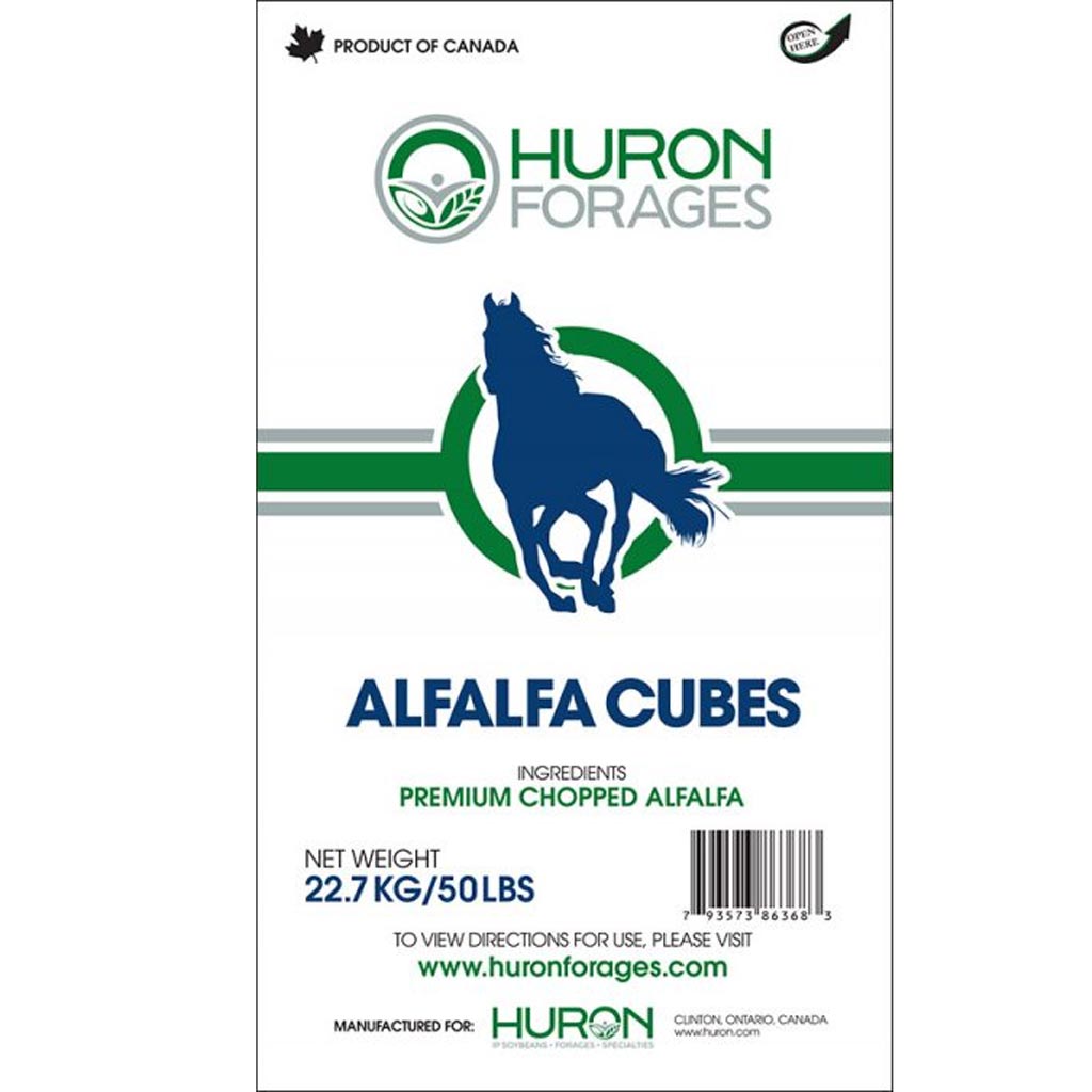 HURON ALFALFA HAY CUBES 22.7KG