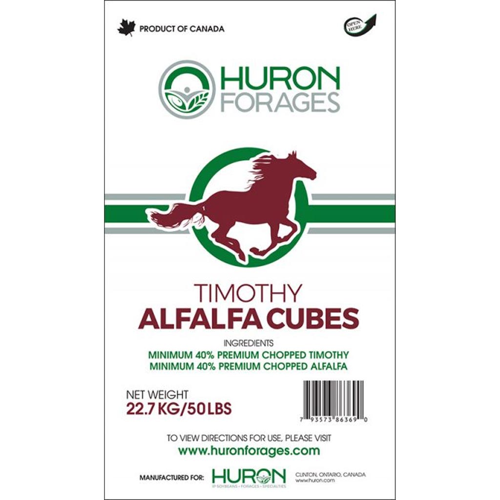 HURON TIMOTHY-ALFALFA HAY CUBES 22.7KG  40/40 MIX