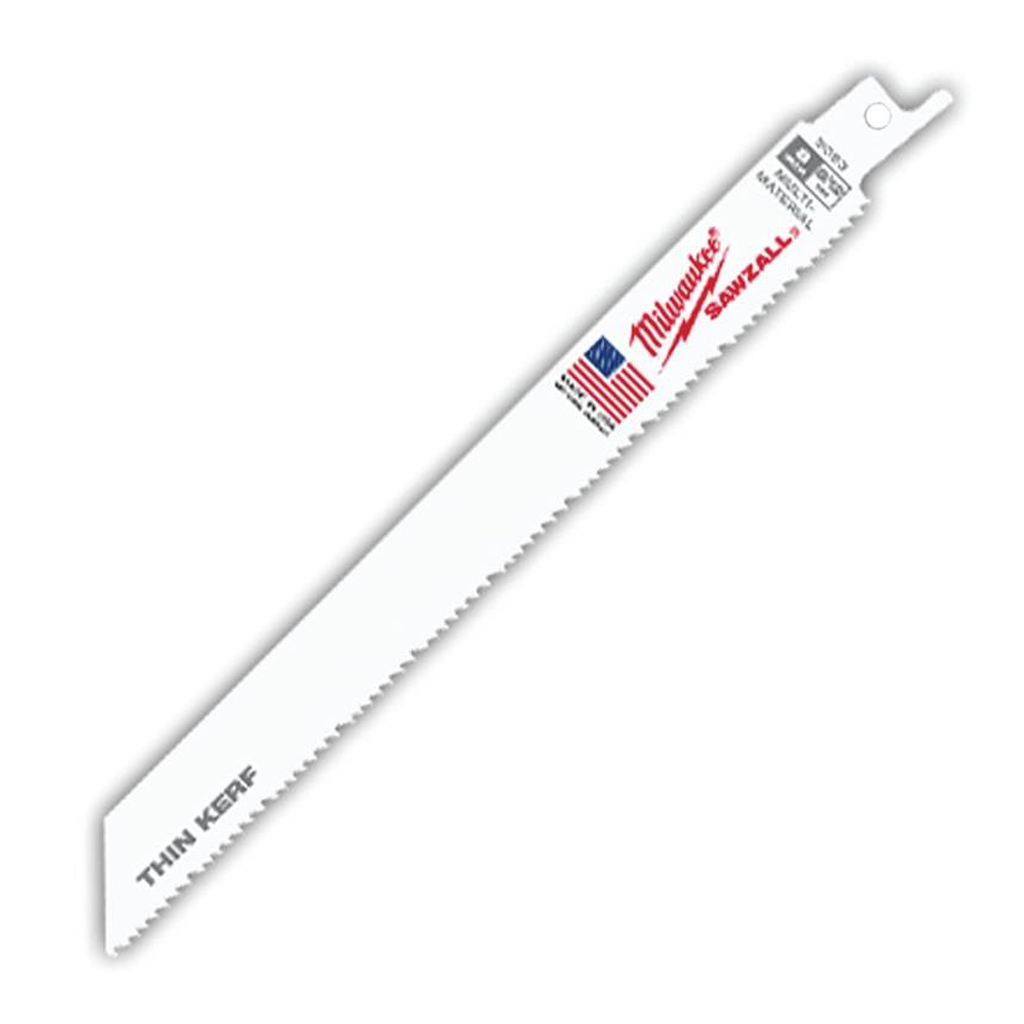 MILWAUKEE RECIPROCATING SAW BLADE THIN 8"L 8/12TPI (5PK)