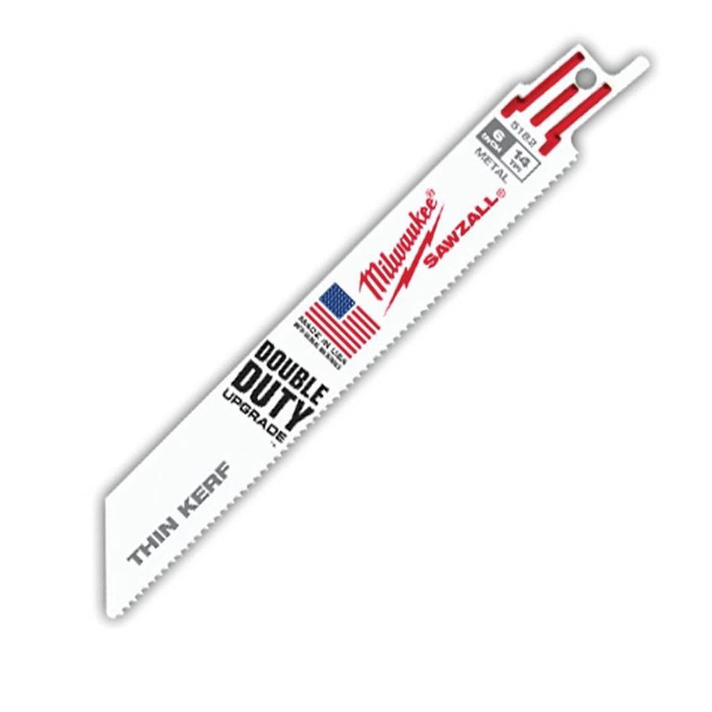 MILWAUKEE RECIPROCATING SAW BLADE, 3/4"W X 6"L, 14TPI, 5PK