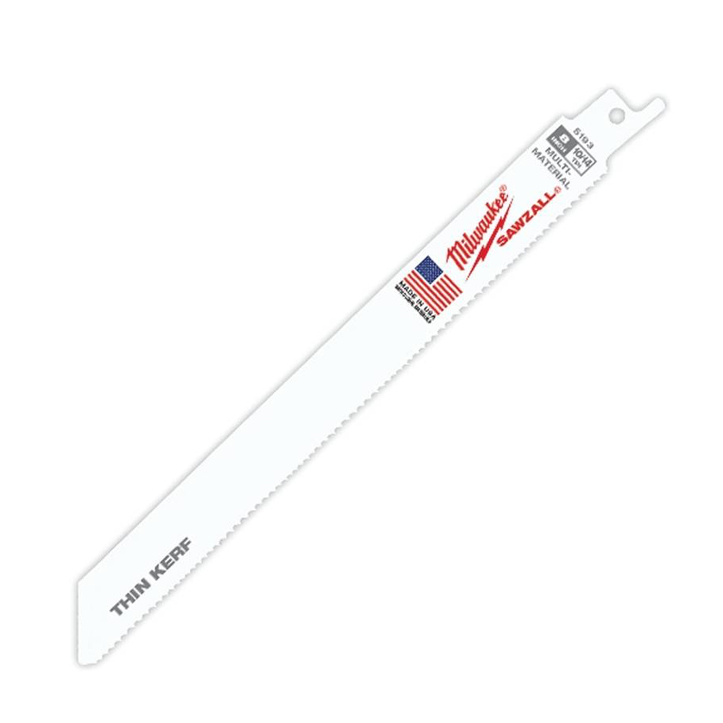 MILWAUKEE RECIPROCATING SAW BLADE, 5/8"W X 8"L, 10/14TPI, 5PK