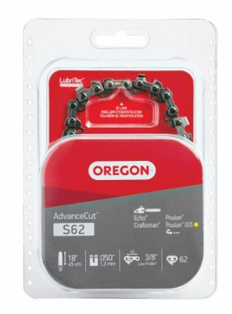 OREGON REPLACEMENT CHAINSAW CHAIN, LOW PROFILE - 62 LINKS, 18IN
