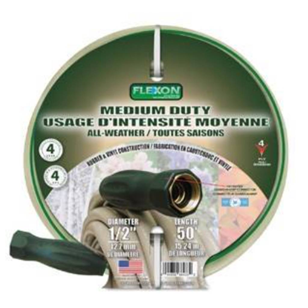FLEXON GARDEN HOSE MEDIUM DUTY 1/2"X100' BEIGE VINYL FAW12100CN