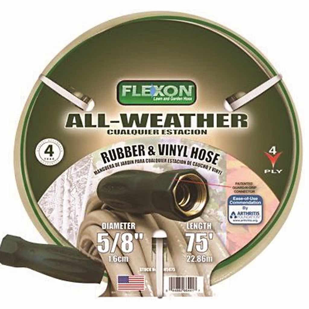 FLEXON GARDEN HOSE MEDIUM DUTY 5/8"X75' BEIGE VINYL FAW5875CN