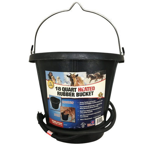 [10038048] FARM INNOVATORS HEATED RUBBER FLAT BACK BUCKET 18QT