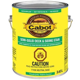 [10041894] DMB - CABOT DECK AND SIDING SEMI SOLID STAIN - NEUTRAL 3.43L
