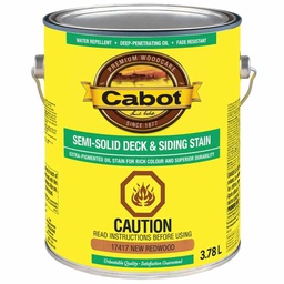 [192-810893] CABOT SEMI-SOLID DECK AND SIDING STAIN RED WOOD 3.43L