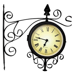[32T-10506] DMB - PINEBUSH BLACK GARDEN CLOCK/THERMOMETER