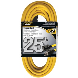 [10052044] POWERZONE EXTENSION CORD OUTDOOR 25ft 12/3 SJTW 15A 125V