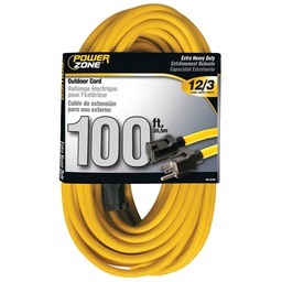 [10052058] POWERZONE EXTENSION CORD OUTDOOR HEAVY DUTY 100FT 12/3 YELLOW