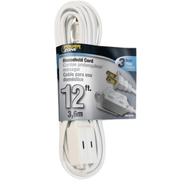 [10052144] POWERZONE EXTENSION CORD 16AWG, 12'L, WHT