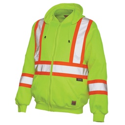 [10058938] DMB - WORK KING HIVIS ZIP HOODIE REG FLUORESCENT GREEN XL