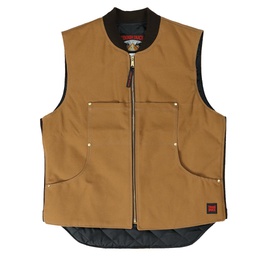 [10060802] DV - TOUGH DUCK QUILT LINED VEST BROWN 2XL