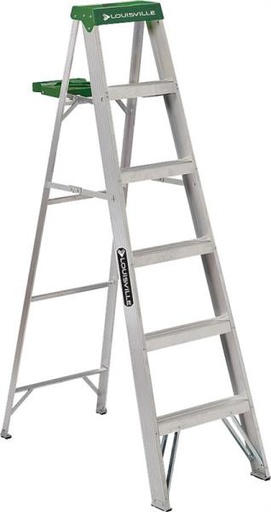 [10061944] LOUISVILLE STEP LADDER 6' ALUMINUM 225LB LOAD