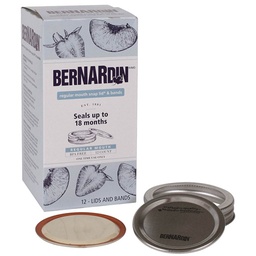 [192-011018] BERNARDIN SNAP LID REGULAR LIDS &amp; BANDS (12PK)
