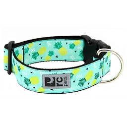 [10065044] DMB - RC PETS WIDE CLIP COLLAR MED PINEAPPLE PARADE
