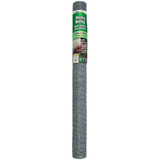 [10065148] JACKSON WIRE POULTRY NETTING 20GA 25'LX36"W, 1" HEX MESH GALV.