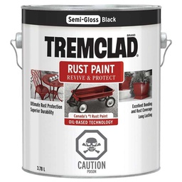 [10065900] RUSTOLEUM TREMCLAD RUST PAINT SEMI GLOSS BLACK 3.78L