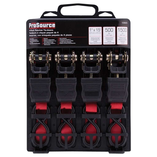 [10070580] PROSOURCE RATCHET TIE DOWN KIT POLY, 15'L X 1"W, 500LB BREAK PT