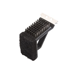 [10072494] OMAHA GRILL BRUSH W/ STAINLESS STEEL SCRAPER - 2 3/4&quot;X1-3/4&quot;