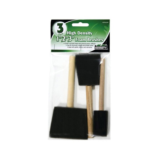 [10072892] BENNETT PAINTBRUSH SET FOAM 3PK, 1", 2" AND 3"