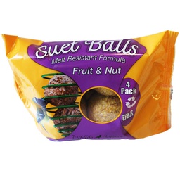 [10073962] WILDLIFE SCIENCE SUET BALLS FRUIT &amp; NUT 4 PACK 16OZ