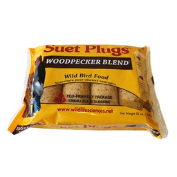 [164-786123] WILDLIFE SCIENCE SUET PLUGS WOODPECKER BLEND 4 PACK 12OZ