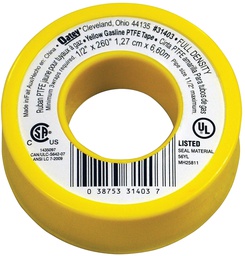 [10074400] OATEY GAS LINE THREAD SEAL TAPE 1/2&quot;x21.7' YELLOW (31403)