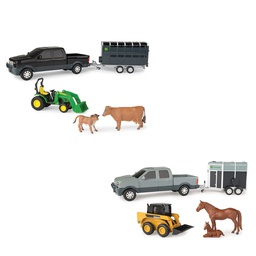 [10077858] JOHN DEERE PICKUP AND LIVESTOCK TRAILER SET