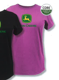 [10078260] DMB - JOHN DEERE WOMENS LOGO TEE FUSHIA SMALL