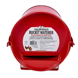 [116-186698] DMB - MILLER 1 GAL GALV BUCKET WATERER RED 