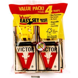 [10079768] DV - VICTOR EASY SET MOUSE TRAP PRE-BAITED (4PK) M039