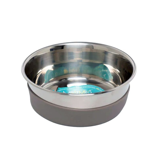 [10080222] MESSY MUTTS HEAVY GAUGE BOWL W/NON SLIP 4.5 CUPS GREY (M)