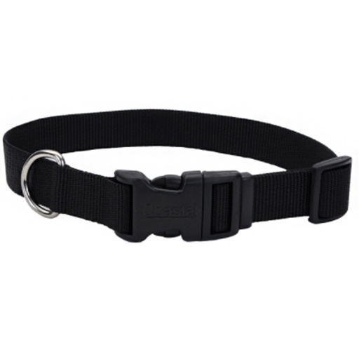 [10080798] COASTAL ADJUSTABLE DOG COLLAR PLASTIC BUCKLE BLACK 1"X18-26"