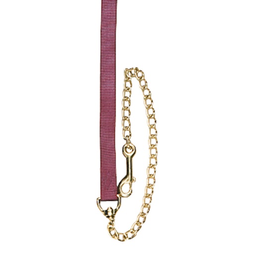 [10081976] GER-RYAN NYLON 2PLY LEAD 8" W/ CHAIN BURGUNDY