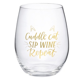[10084190] DMB - CANDYM CUDDLE CAT SIP WINE GLASS