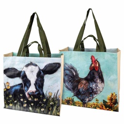 [10084284] DMB - CANDYM ROOSTER &amp; COW MARKET TOTE