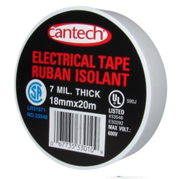 [10084430] CANTECH ELECTRICAL TAPE WHT 20M L X 18MM W