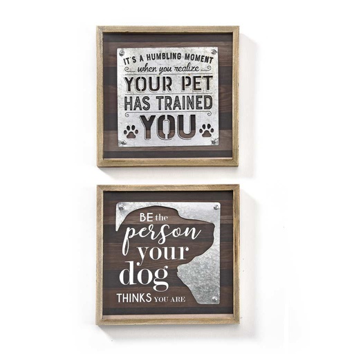[10084494] DMB - GIFTCRAFT PAWPRINT DESIGN WALL SIGN, 2 ASST