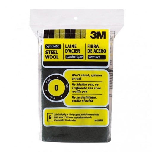 [10085524] 3M STEEL WOOL PAD #0 FINE SYNTH. STL 2"L X 4"W