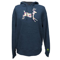 [10085682] DMB - JOHN DEERE WOMENS HOODIE FLORAL BUCK NAVY MEDIUM