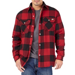 [218-757589] DV - DICKIES MENS SHERPA LINED FLANNEL SHIRT RED/BLACK SMALL