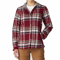 [218-866267] DV - DICKIES WOMEN HOODED FLANNEL SHIRT JACKET AGED BRICK PLAID X-LARGE