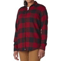 [10085880] DV - DICKIES WOMEN FLANNEL LONG SLEEVE SHIRT AGED BRICK PLAID LARGE