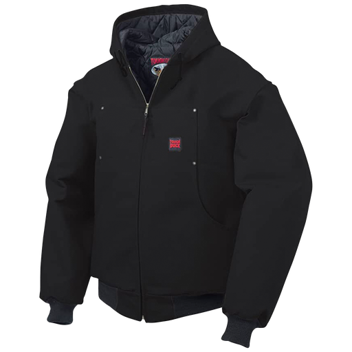 [10087308] TOUGH DUCK MENS HOODED BOMBER JACKET BLACK (S)