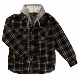 [218-844198] TOUGH DUCK MEN'S BERBER LINED FLEECE CHARCOAL PLAID 2XL