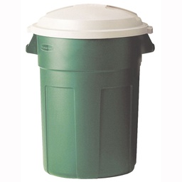 [10087398] RUBBERMAID GARBAGE CAN W/ SNAP-LOCK LID 121L PLASTIC GREEN (32GAL)